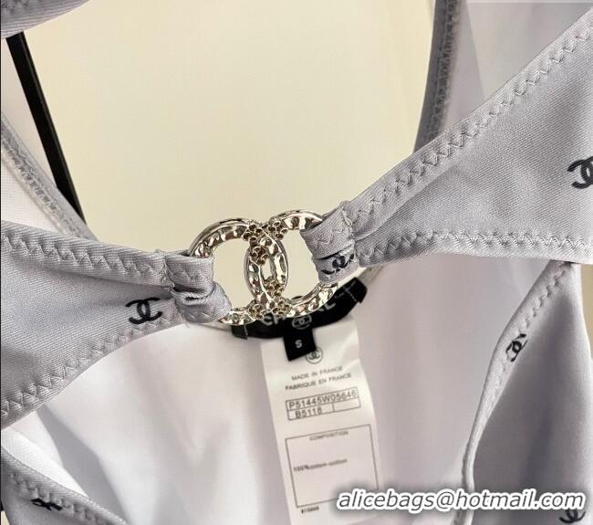 ​Discount Chanel CC Allover One-Piece Swimwear 0313 Grey 2025