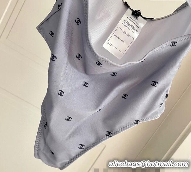 ​Discount Chanel CC Allover One-Piece Swimwear 0313 Grey 2025