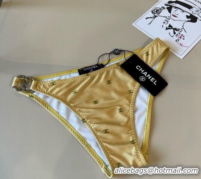 ​Super Quality Chanel CC Allover Two-Pieces Swimwear 0313 Yellow 2025
