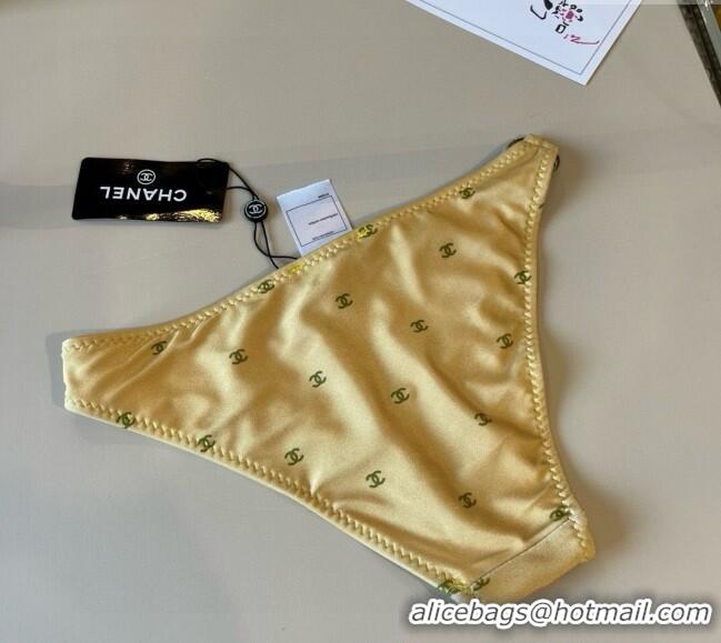 ​Super Quality Chanel CC Allover Two-Pieces Swimwear 0313 Yellow 2025