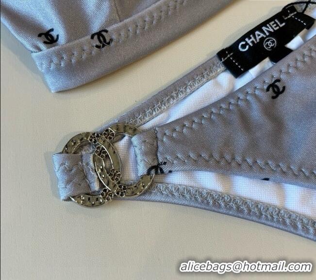 Grade Design Chanel CC Allover Two-Pieces Swimwear 0313 Grey 2025