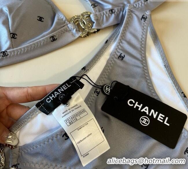 Grade Design Chanel CC Allover Two-Pieces Swimwear 0313 Grey 2025