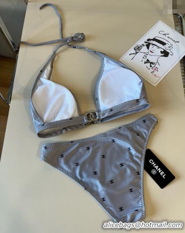 Grade Design Chanel CC Allover Two-Pieces Swimwear 0313 Grey 2025