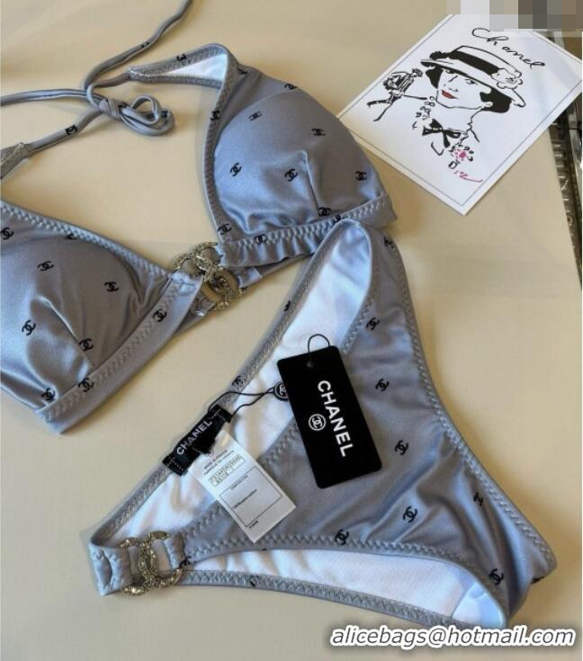 Grade Design Chanel CC Allover Two-Pieces Swimwear 0313 Grey 2025