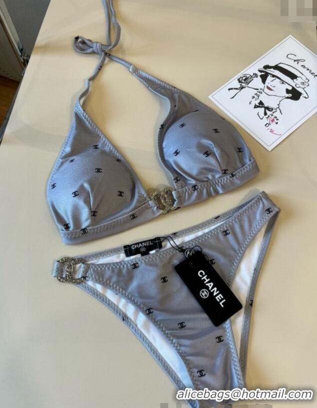 Grade Design Chanel CC Allover Two-Pieces Swimwear 0313 Grey 2025