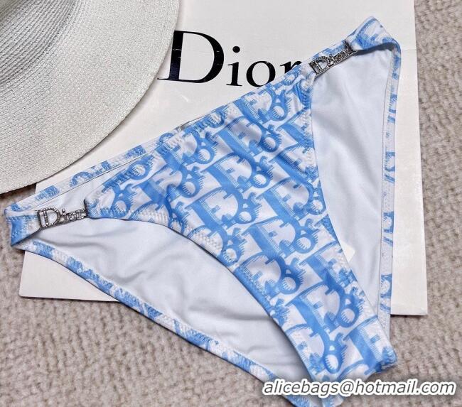 ​Best Quality Dior Neck Two-Pieces Swimwear 0313 Blue 2025