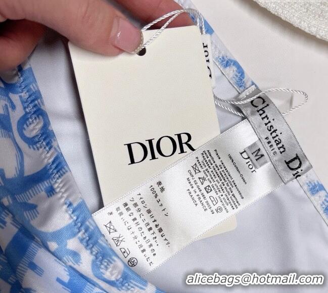 ​Best Quality Dior Neck Two-Pieces Swimwear 0313 Blue 2025