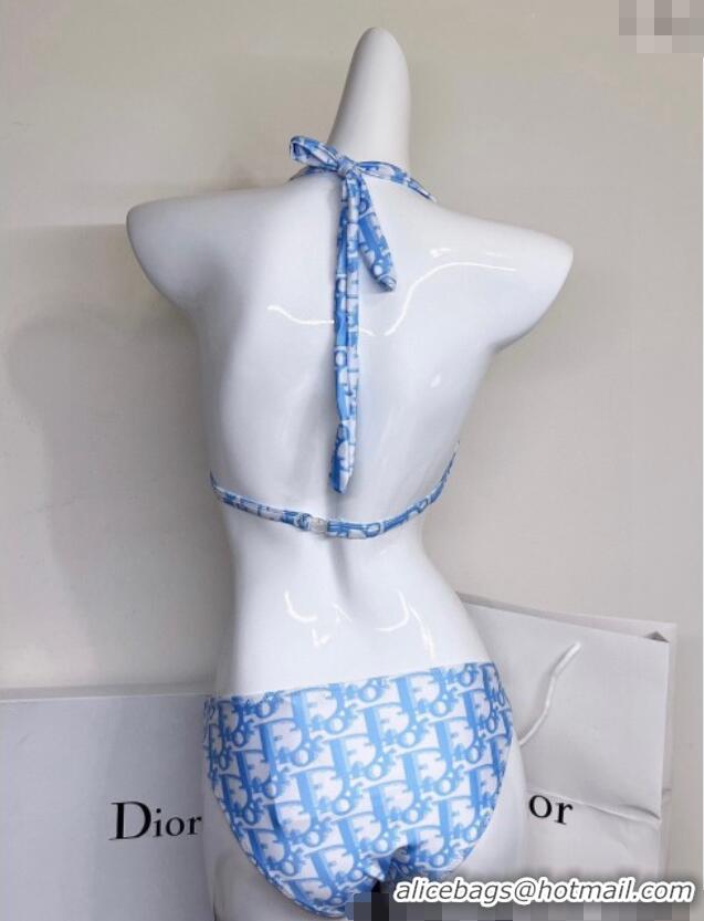 ​Best Quality Dior Neck Two-Pieces Swimwear 0313 Blue 2025