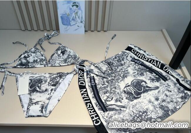 Well Crafted Dior Two-Pieces Swimwear and Skirt Set 3060 White 2025