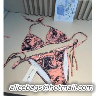 Famous Brand Dior Two-Pieces Swimwear and Skirt Set 3060 Pink 2025