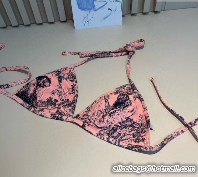 Famous Brand Dior Two-Pieces Swimwear and Skirt Set 3060 Pink 2025