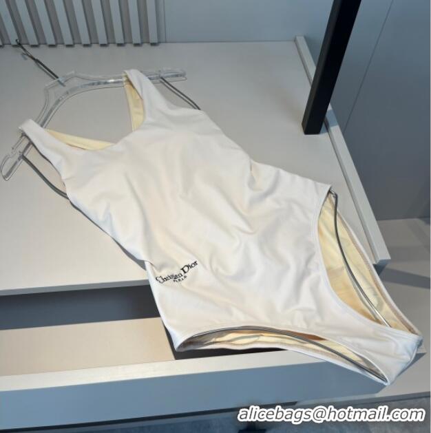 ​Best Price Dior One-Piece Swimwear with Side Logo 0313 White 2025