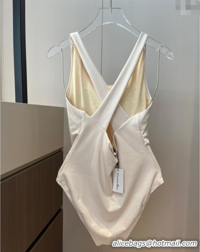 ​Best Price Dior One-Piece Swimwear with Side Logo 0313 White 2025