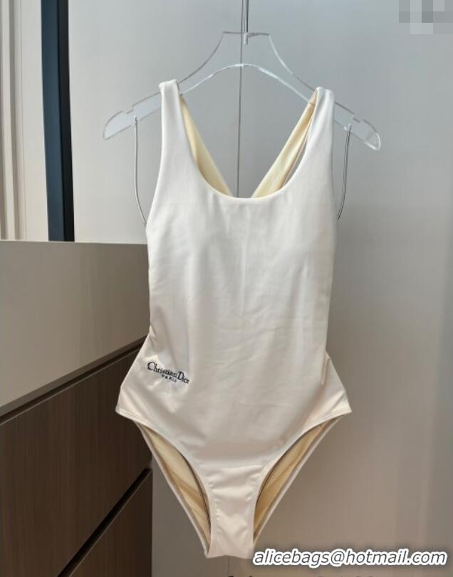 ​Best Price Dior One-Piece Swimwear with Side Logo 0313 White 2025