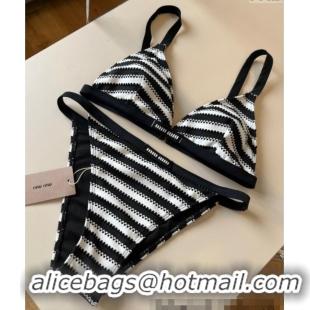​New Style Miu Miu Two-Pieces Swimwear with Stripes 0313 White/Black 2025
