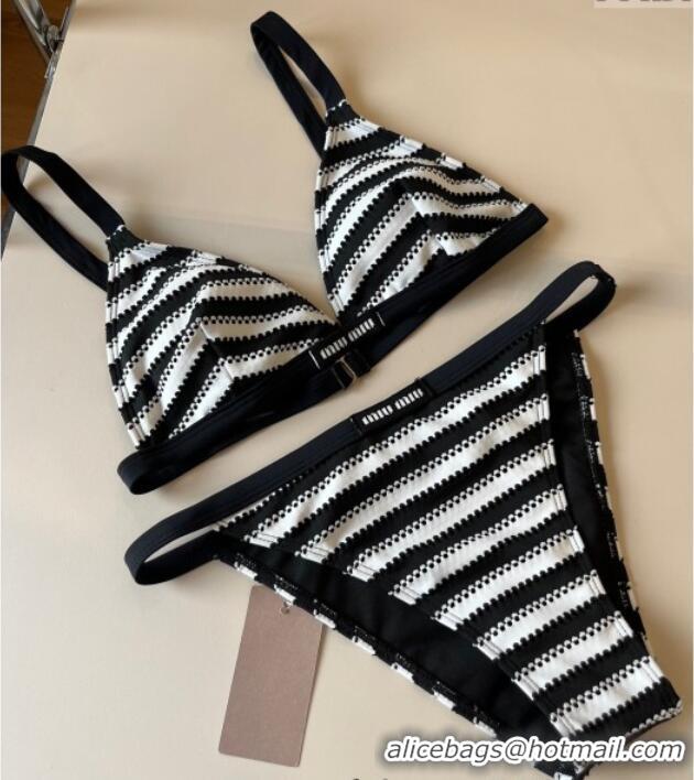 ​New Style Miu Miu Two-Pieces Swimwear with Stripes 0313 White/Black 2025