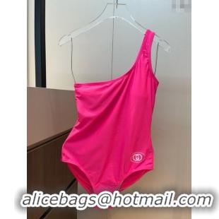 ​Buy Fashionable Gucci One-Piece Swimwear with One Strap 0313 Dark Pink 2025