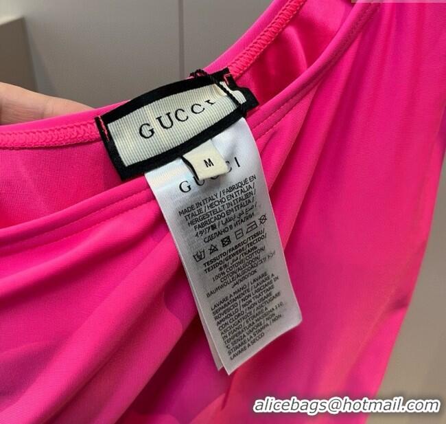 ​Buy Fashionable Gucci One-Piece Swimwear with One Strap 0313 Dark Pink 2025