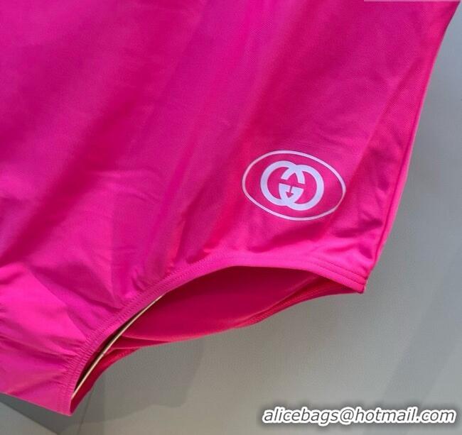 ​Buy Fashionable Gucci One-Piece Swimwear with One Strap 0313 Dark Pink 2025