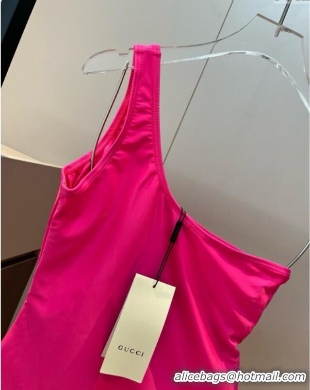 ​Buy Fashionable Gucci One-Piece Swimwear with One Strap 0313 Dark Pink 2025