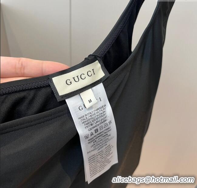 ﻿​Most Popular Gucci One-Piece Swimwear with One Strap 0313 Black 2025