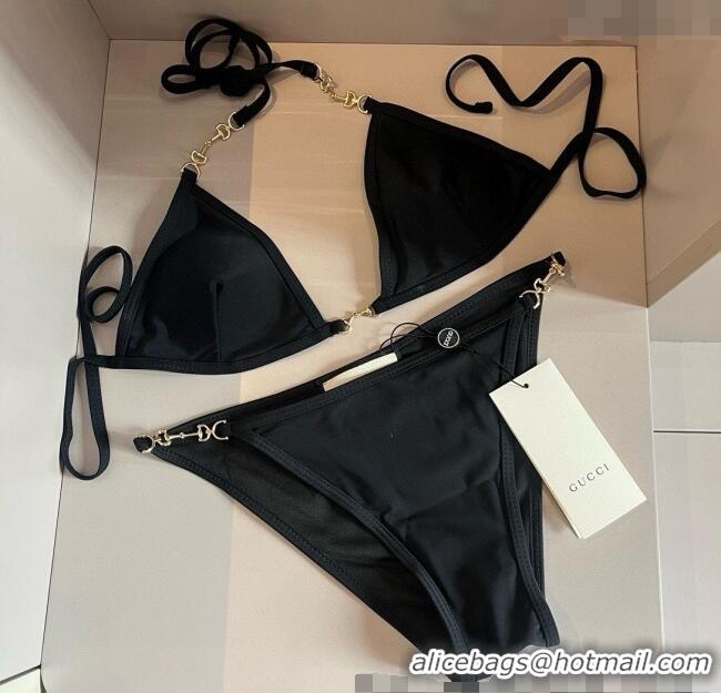 Low Price Gucci Two-Pieces Swimwear with Horsebit 0313 Black 2025