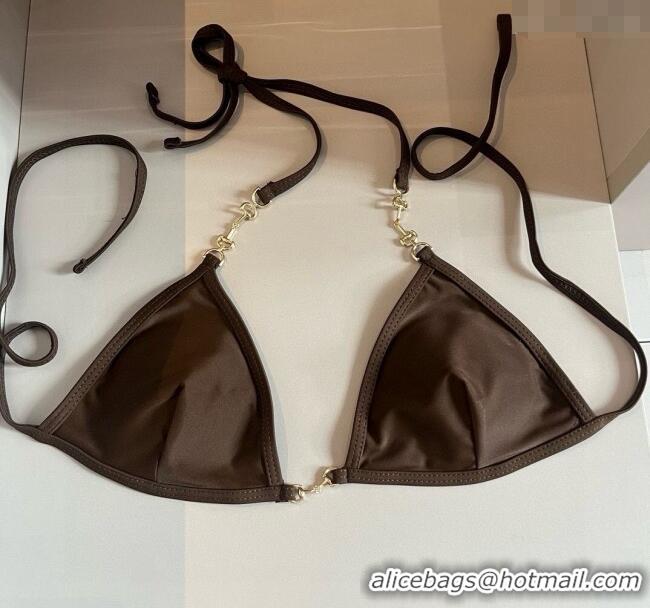 ​Low Cost Gucci Two-Pieces Swimwear with Horsebit 0313 Brown 2025