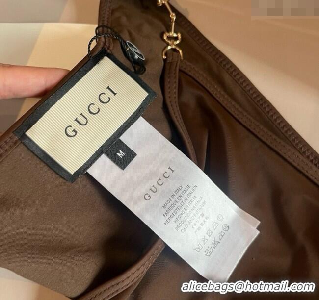 ​Low Cost Gucci Two-Pieces Swimwear with Horsebit 0313 Brown 2025