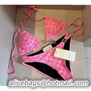 Top Design Gucci Two-Pieces Swimwear with Interlocking G 0313 Pink 2025