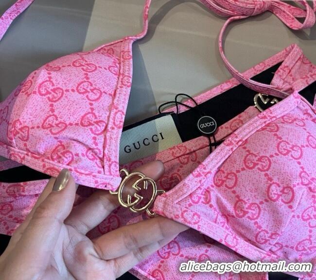 Top Design Gucci Two-Pieces Swimwear with Interlocking G 0313 Pink 2025