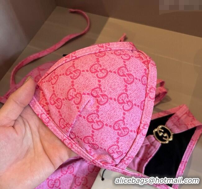 Top Design Gucci Two-Pieces Swimwear with Interlocking G 0313 Pink 2025