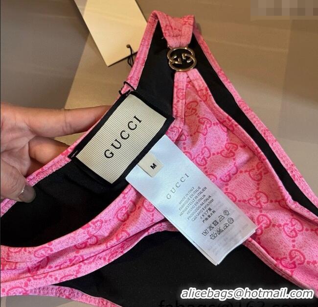 Top Design Gucci Two-Pieces Swimwear with Interlocking G 0313 Pink 2025