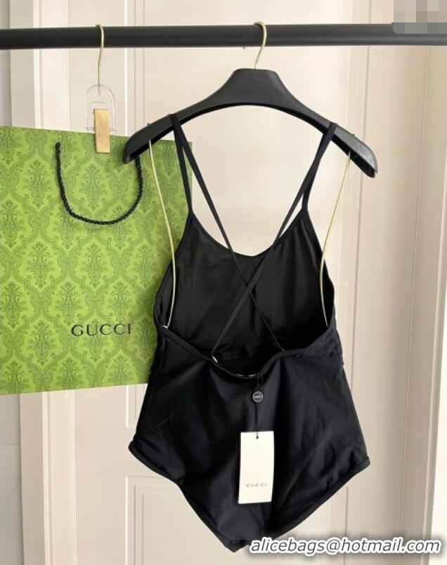 ​Top Quality Gucci One-Piece Swimwear with Web Logo 0313 Black/Green 2025