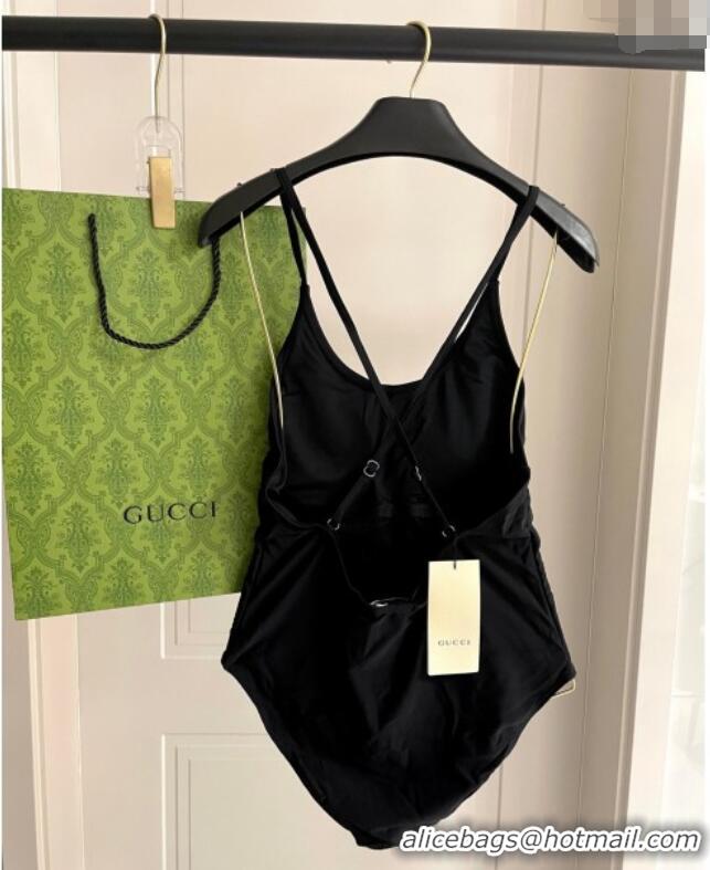 ​Buy Fashionable Gucci One-Piece Swimwear with Web Logo 0313 Black/Gold 2025