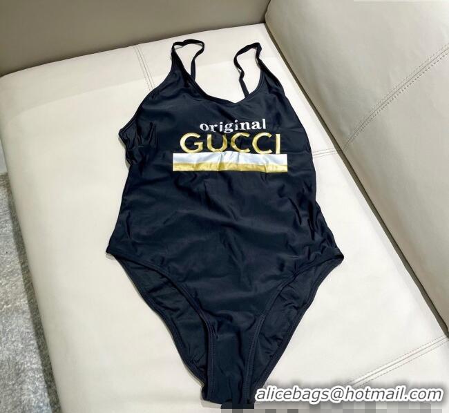 ​Buy Fashionable Gucci One-Piece Swimwear with Web Logo 0313 Black/Gold 2025