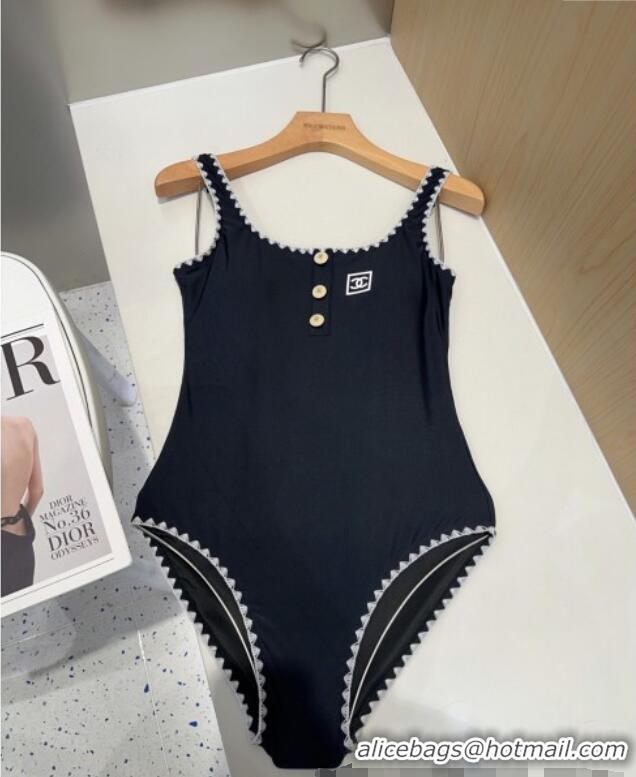 Promotional Chanel One-Piece Swimwear with Trim 0313 Black 2025