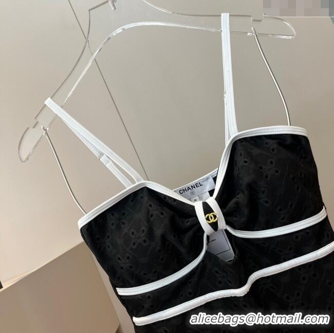 Best Quality Chanel Two-Pieces Swimwear with Openwork 0313 Black 2025