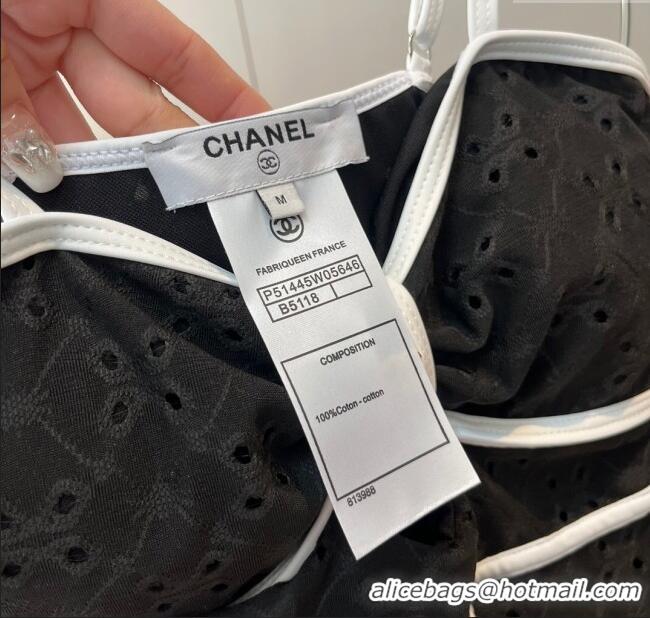 Best Quality Chanel Two-Pieces Swimwear with Openwork 0313 Black 2025