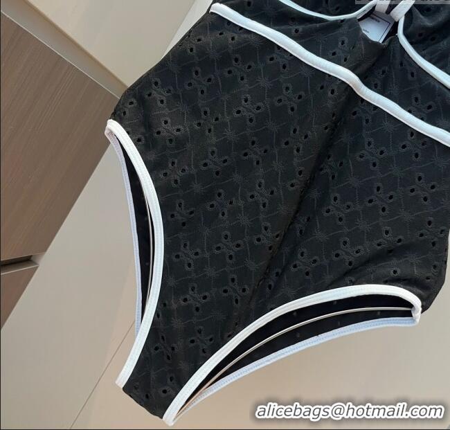 Best Quality Chanel Two-Pieces Swimwear with Openwork 0313 Black 2025