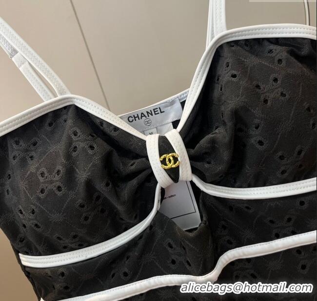Best Quality Chanel Two-Pieces Swimwear with Openwork 0313 Black 2025