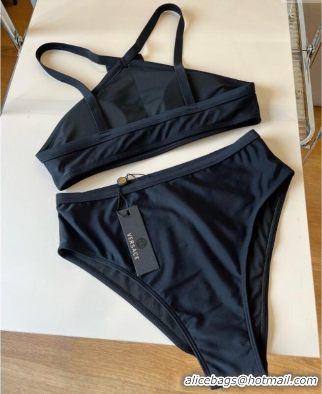 ​Luxury Cheap Versace Two-Pieces Swimwear with Bow 0313 Black 2025