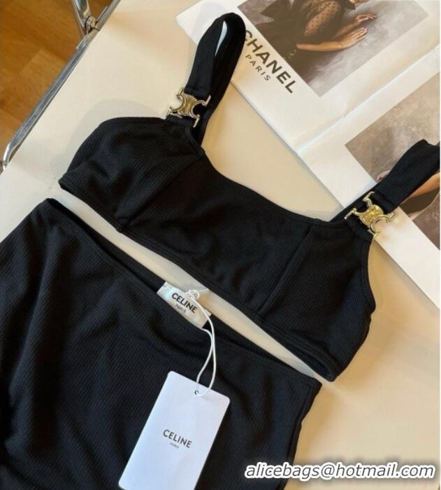 ​Best Product Celine Cotton Two-Pieces Swimwear 0313 Black 2025