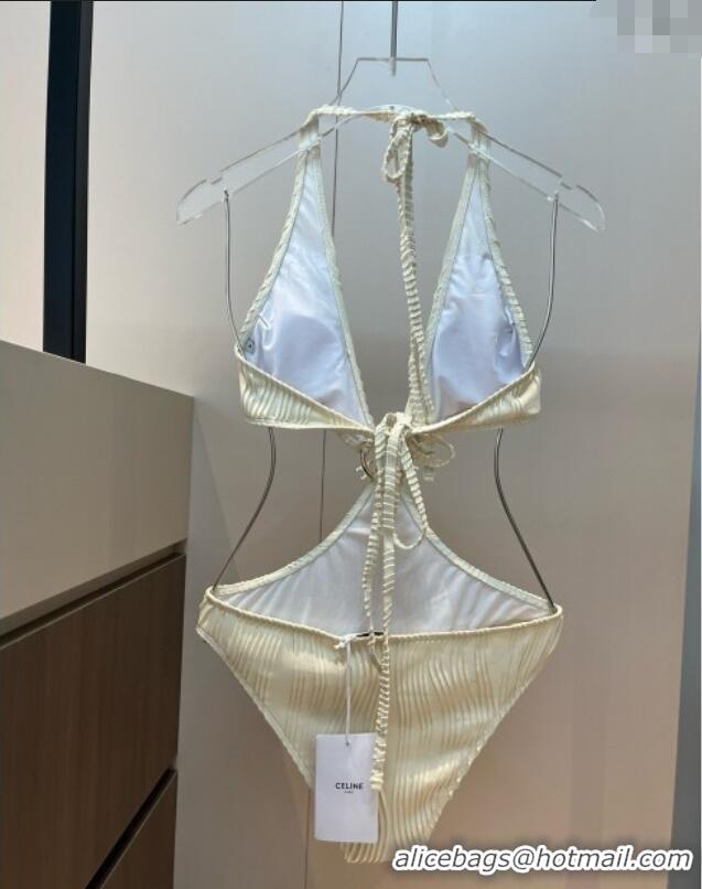 Buy Cheapest Celine Cutout One-Piece Swimwear 0313 White 2025