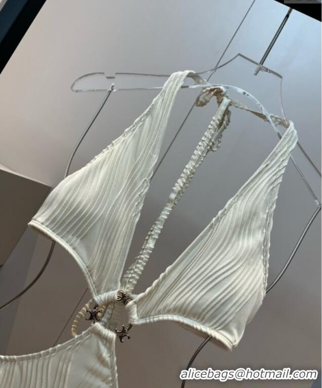 Buy Cheapest Celine Cutout One-Piece Swimwear 0313 White 2025