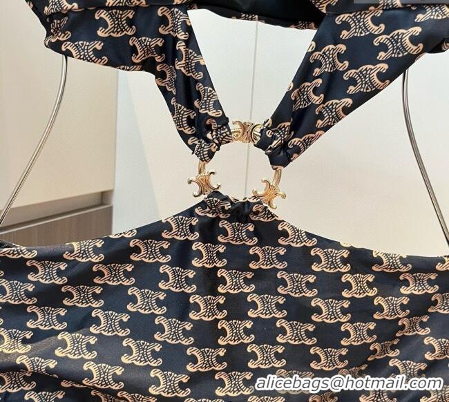 ​Well Crafted Celine Cutout One-Piece Swimwear 0313 Brown 2025