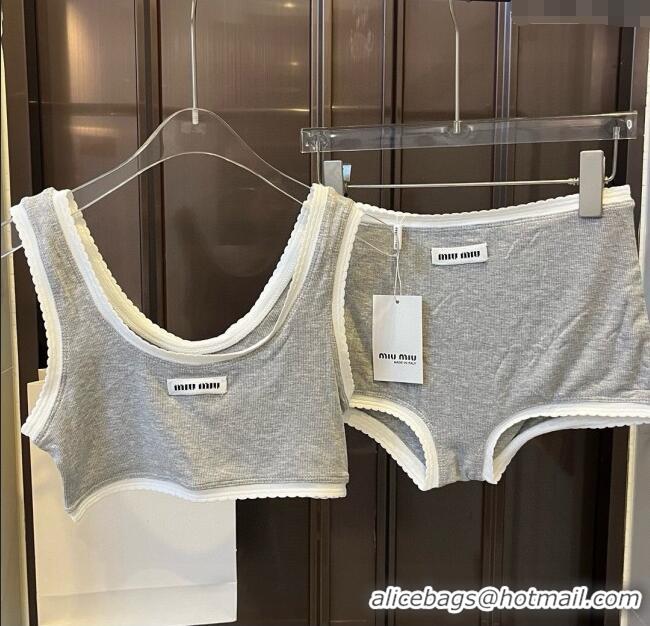 Low Cost Miu Miu Knit Two-Pieces Swimwear 0313 Grey 2025