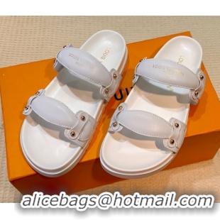 Good Product Louis Vuitton Bom Dia Comfort Slides Sandal in Leather with Studs White 2025 1AHLOQ 