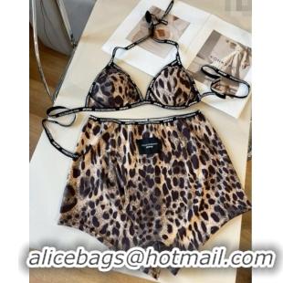 Promotional Dolce & Gabbana Leopard Print Two-Pieces Swimwear 13111 Brown 2025