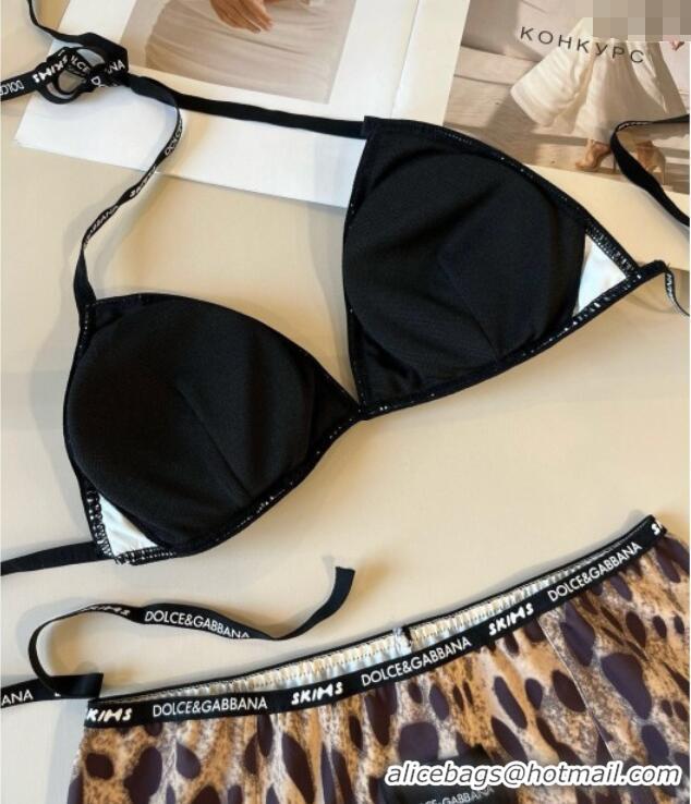 Promotional Dolce & Gabbana Leopard Print Two-Pieces Swimwear 13111 Brown 2025