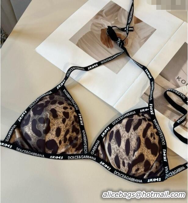 Promotional Dolce & Gabbana Leopard Print Two-Pieces Swimwear 13111 Brown 2025